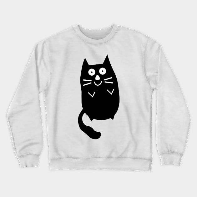 Cute black cat Crewneck Sweatshirt by happieeagle